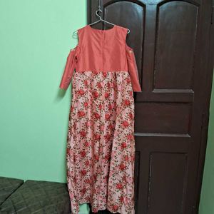 Max Pink Floral Offshoulder Gown