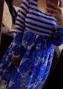 Blue Floral Kurta