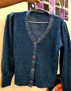 Blue Knit Cardigan