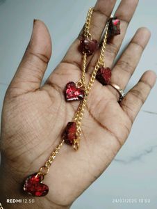 Glitter Heart Charm Bracelet