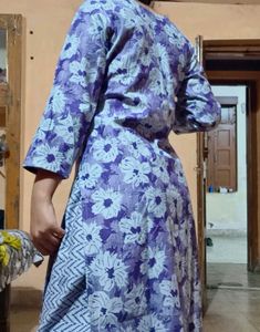 Floral Print Purple Kurta with pajama