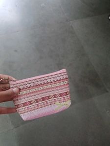 Cute Pink Patterned Pouch(for Small Items)
