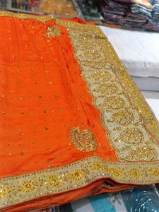 Elegant Orange Saree