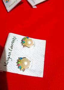 White Stone Earrings 😍