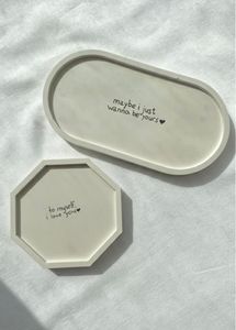 White Concrete Quote Tray | Ring Dish &amp; Vanity Org