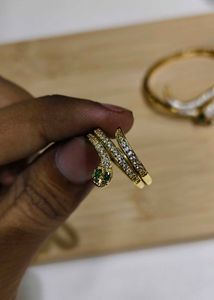 Vintage snake Bracelet ,Ring Combo 18k gold fill