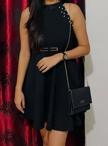 Little Black Dress with Pearl Detail