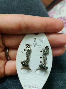 Oxidised Flower Earrings