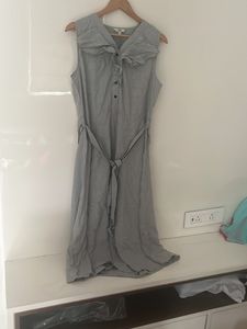 Cut Sleeve Dress With Belt