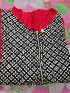 Red Embroidered Kurta