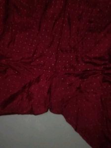 Burgundy Polka Dot Churidar Set Of Embroidery Kurt