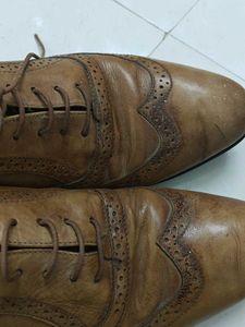 BlackBerry Brown Leather Wingtip Oxford Shoes