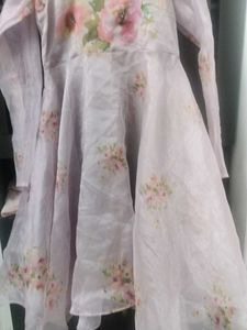 Pink Floral Dress Anarkali Kurti