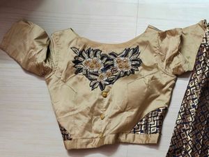 Ethnic Silk Gold Lehenga Choli Set