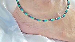 Green And Brown Bead Anklet