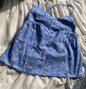 Blue Floral Tank Top