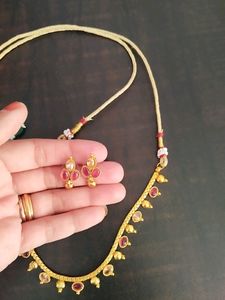 Red &amp; White Stone Jewellery Set ❤🤍