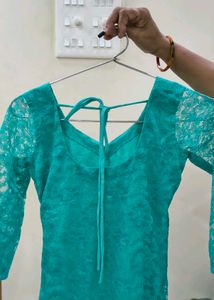 Teal Lace Top
