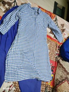 Suit Set Blue &amp; White Checked