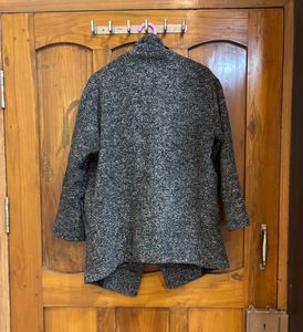 Gray Wool Blend Overcoat