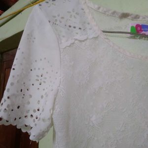 Lace Detail White Top