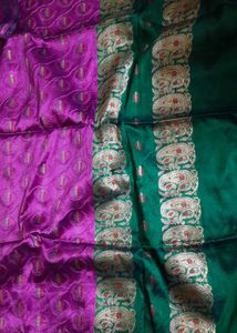 Elegant Violet Benarasi Silk Saree