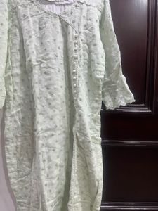 Mint Green Embroidered Kurta