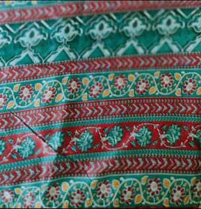 Red Floral Kalamkari Saree