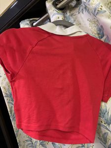 Red &#39;98&#39; Crop Top