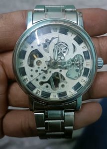Silver Skeleton Watch