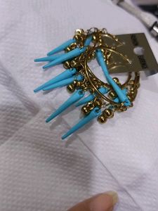 Funky Blue Drop Earrings