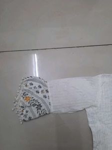 White Embroidered Kurta New