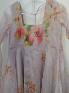 Floral flared kurta organza