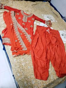 Elegant Red Embroidered work Kurta Set