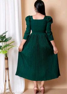 Black Pleated Midi Dress