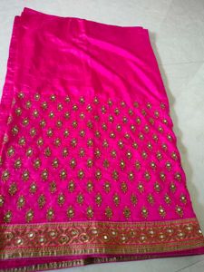 Pink Embroidered Saree