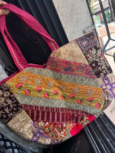 Boho Embroidered Tote Bag