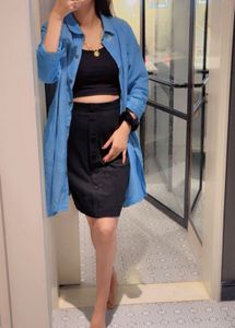 Button Front Mini Skirt