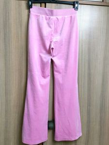 Pink Velour Flare Pants