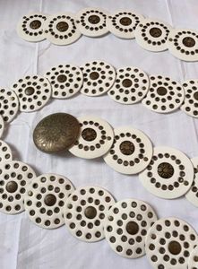 Y2k Vinatge Leather Disc Belt White Pinteresty