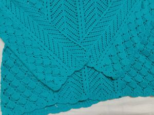 Teal V-Neck Knit Top