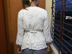 White Embroidered Top