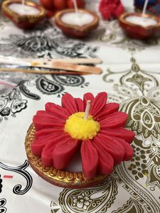 Diya Lily Flower Candle Set Of 4