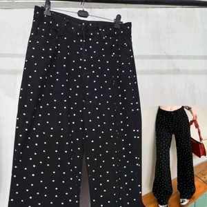 Polka Dot Wide Leg Jeans