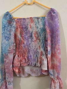 Tie-Dye Long Sleeve Top