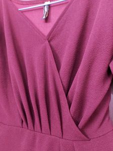 Burgundy Party wear dress (M)