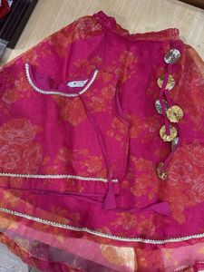Cute Pink Girls lehenga set