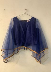 Blue Cape Blouse