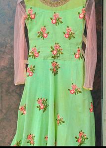 Elegant Green Embroidered gown