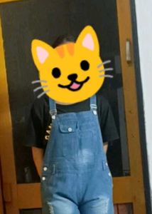 Women’s Blue Denim Dungaree, Size L, Casual Wear